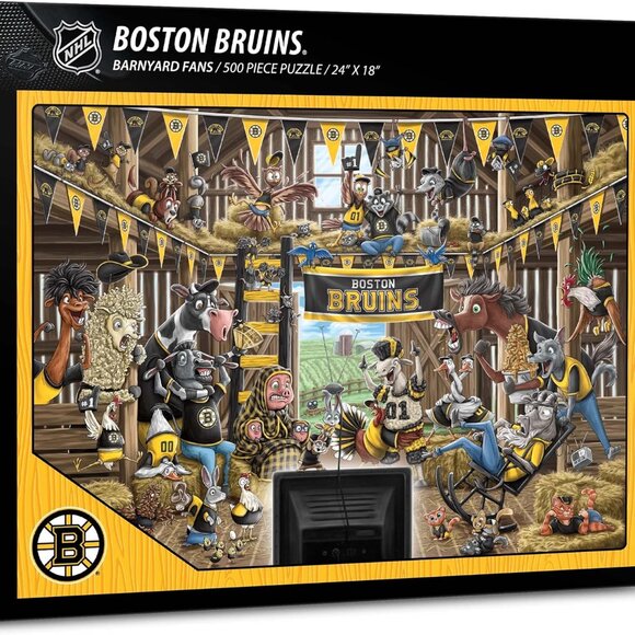 NEW YouTheFan NHL Boston Bruins 500pc Barnyard Fans Puzzle - Picture 1 of 6